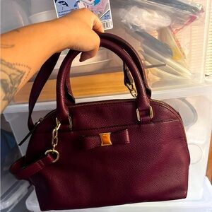 Merona burgundy bow bag